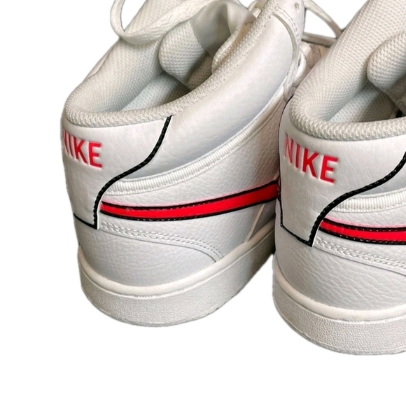 Nike Court Vision Mid White/Flash Crimson CD5436 102 Women's Size 11.5/ Men's 10 - Picture 7 of 8